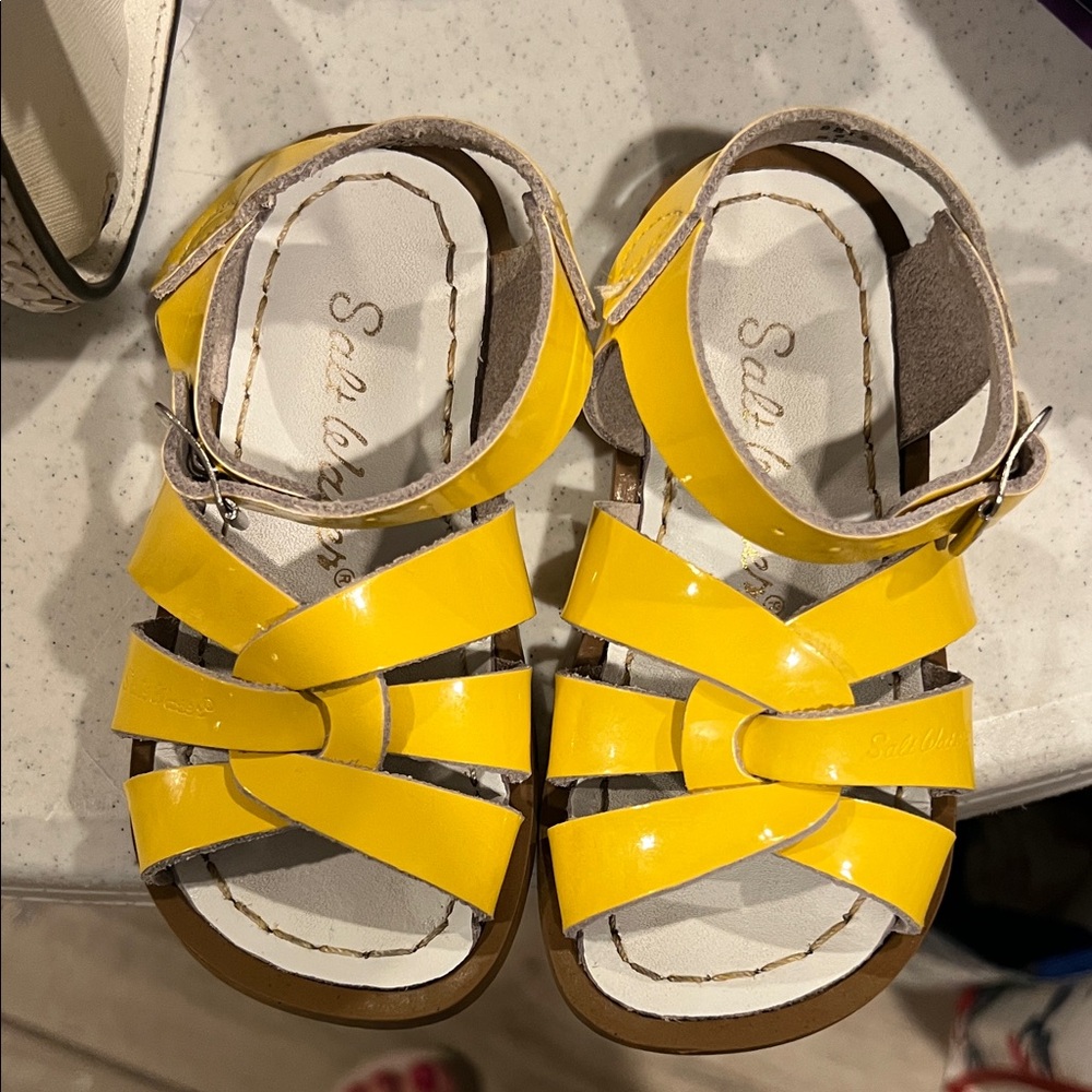 Salt Water Sandals by Hoy - Shiny Yellow Kids Sandals
